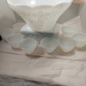 Milk Glass Punch Bowl